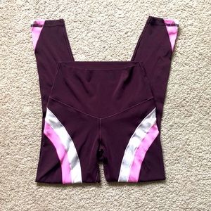 Aerie Burgundy High Waisted Workout Leggings